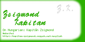 zsigmond kapitan business card