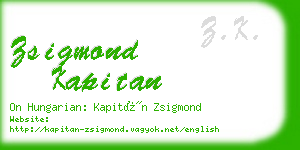 zsigmond kapitan business card